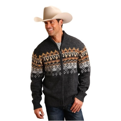 Stetson Western Sweater Mens Aztec Wool Gray 11-014-0120-7026 GY 