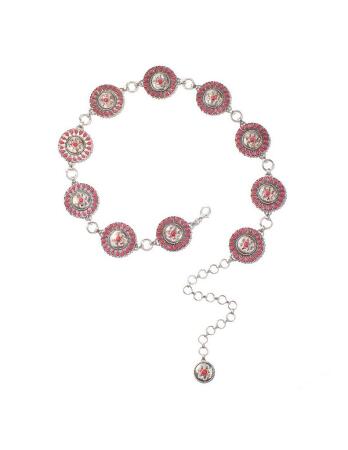 Nocona Western Belt Womens Concho Crystals Chain Hot Pink N320005129