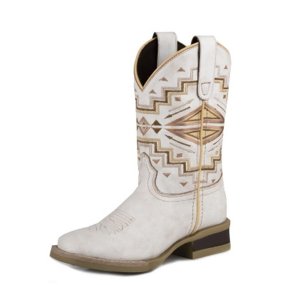 Roper Western Boots Girls Monterey Aztec White 09-018-0912-3315 WH 