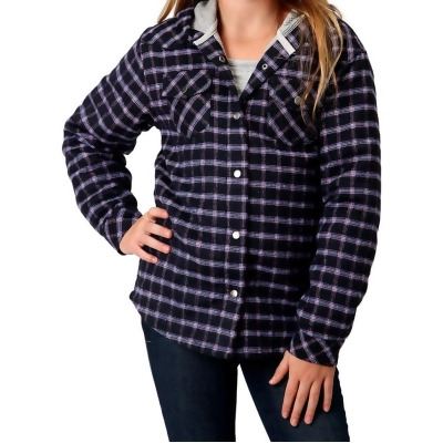 Roper Western Jacket Girls Flannel Snap Blue 03-298-0119-3697 BU 