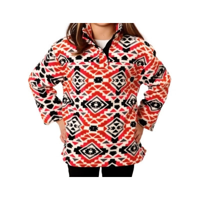 Roper Western Sweatshirt Girls Aztec Fleece Gray 03-298-0250-6180 GY 