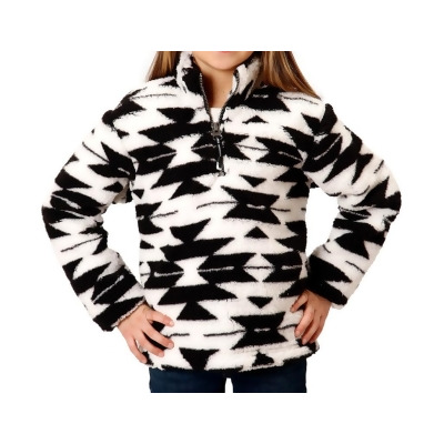 Roper Western Sweatshirt Girls Fuzzy Fleece Black 03-298-0250-6195 BL 