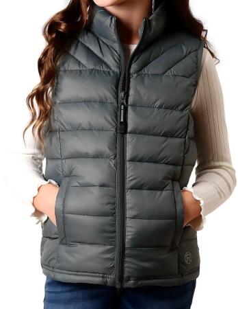 Roper Western Vest Girls Quilted Parachute Sage 03-298-0685-6189 GR