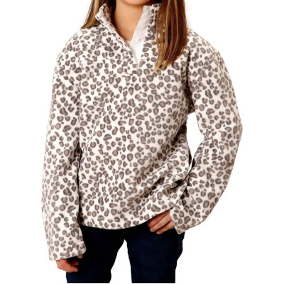 Roper Western Sweatshirt Girls Snow Leopard White 03-298-0250-6182 WH 