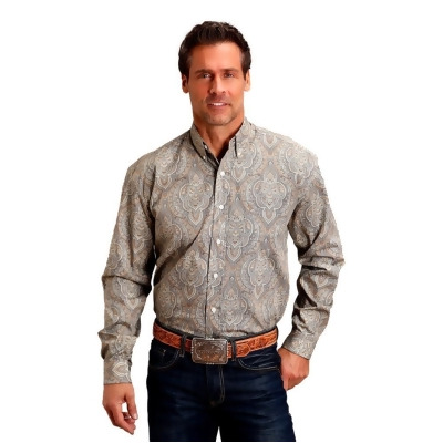 Stetson Western Shirt Mens L/S Button Brown 11-001-0526-6003 BR 