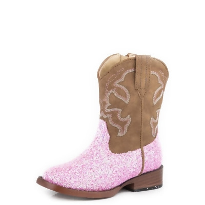 Roper Western Boots Girls Glitter Sparkle Pink 09-017-0191-3377 PI 