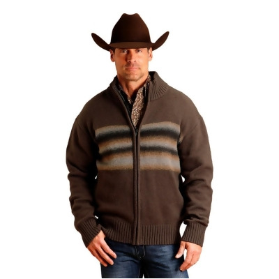 Stetson Western Sweater Mens Ombre Stripe Zip Gray 11-014-0120-0195 GY 