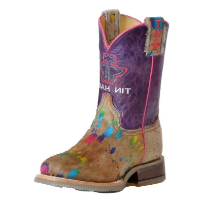 Tin Haul Western Boots Girls Spot Colorful Square 14-119-0077-0873 MU 