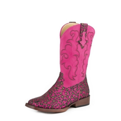 Roper Western Boots Girls Glitter Zip Pink 09-018-1901-3362 PI 