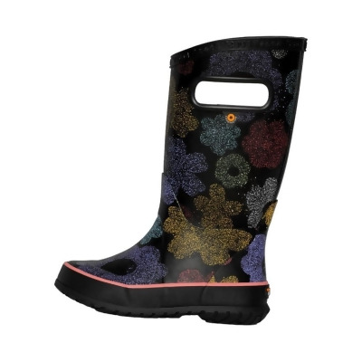 Bogs Outdoor Boots Girls Pull On Airbrush Flowers Black Multi 73163 