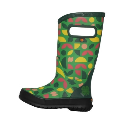 Bogs Outdoor Boots Girls Rain 4-H Shapes Waterproof Green Multi 73196 