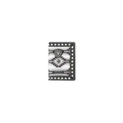 Ariat Western Wallet Mens Trifold Southwest Diamond Black A3558901 