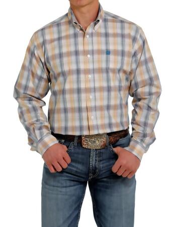 Cinch Men's Brown Plaid Button Up Western Shirt MTW1104570 MTW104570X  SALE!! 