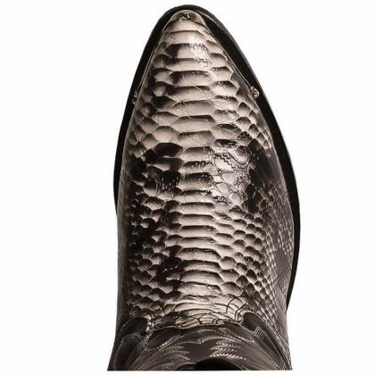 Laredo Western Boots Mens Monty Cowboy Faux Snake Black White 68067 alternate image