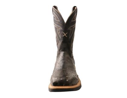 Twisted X Work Boots Mens Leather Pull On Ostrich Black MXBN007 alternate image