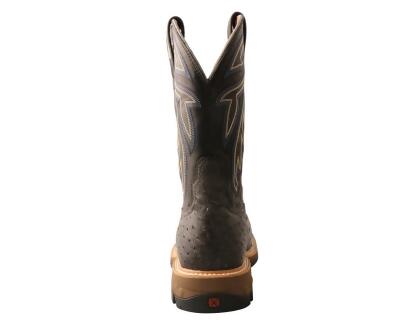 Twisted X Work Boots Mens Leather Pull On Ostrich Black MXBN007 alternate image