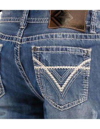 Rock & Roll Western Denim Jeans Mens Double Barrel Med Wash M0S1612 alternate image
