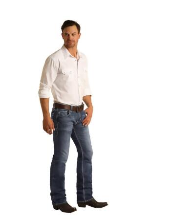 Rock & Roll Western Denim Jeans Mens Pistol ReFlex Med Wash M1P3473 alternate image