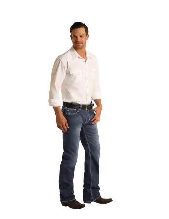 Rock & Roll Western Denim Jeans Mens Double Barrel Med Wash M0S3473 alternate image