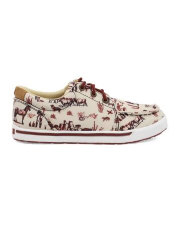Twisted X Casual Shoes Girls Print Kicks Maroon Ivory YCA0013 alternate image