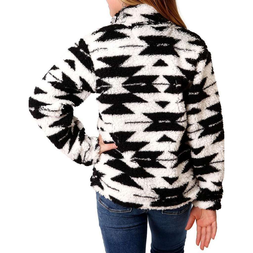 Roper Western Sweatshirt Girls 1/4 Zip Black 03-298-0250-6172 BL alternate image