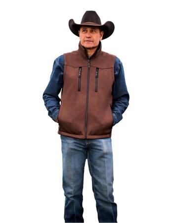 StS Ranchwear Western Vest Mens Slack Leather Zip Brown STS3130V alternate image