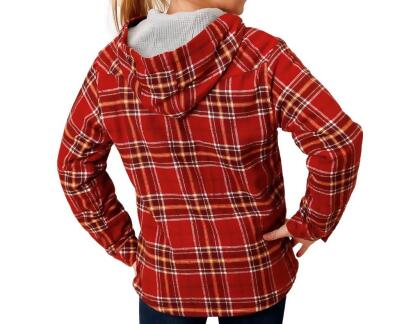 Roper Western Jacket Girls Flannel Hood Rust 03-298-0119-4697 RT alternate image
