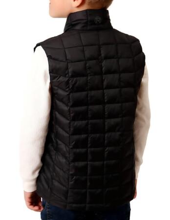 Roper Western Vest Boys Quilted Zip Black 03-397-0695-6186 BL alternate image