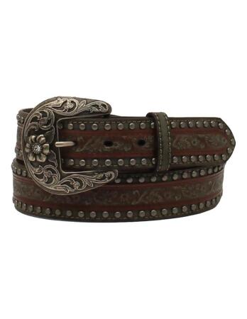 Ariat Women's Floral Embossed Brown Western Belt