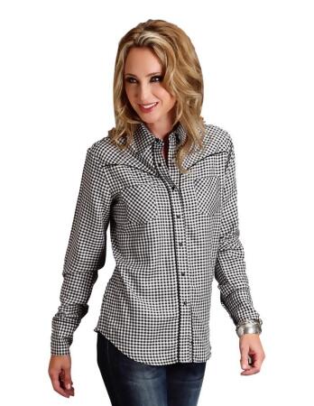 Stetson Western Shirt Womens L/S Check Black 11-050-0597-0546 BL