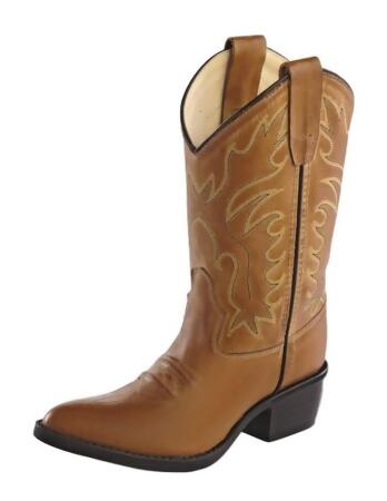 Old West Cowboy Boots Boys Stitching PVC Outsole Sole Tan CCY8129G