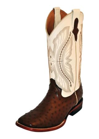 Amazon.com | Ferrini Men's Full Quill Ostrich Western Boot, cognac, 8 D US  | Western