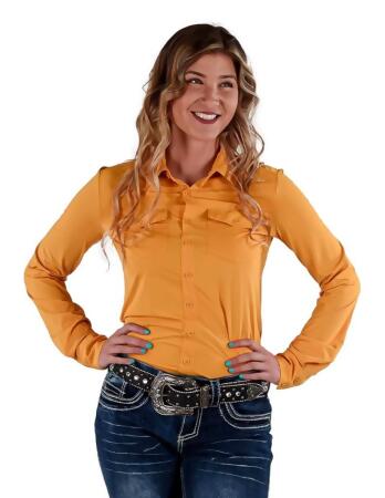 Cowgirl Tuff® Ladies Sport Lux Athletic Jersey Pullover Western Button Up  Shirt