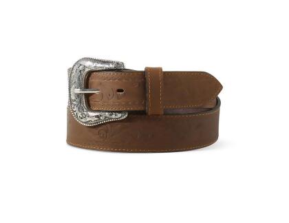 Ariat Women's Floral Embossed Brown Western Belt