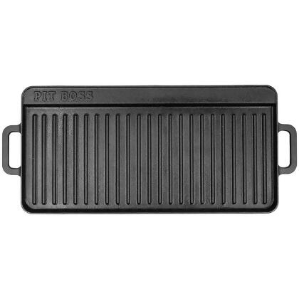 Cast Iron Ribbed Skillet Pan with Lip 