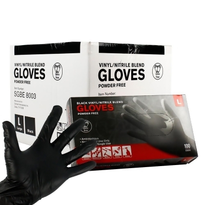 10 Pack Large Vinyl And Nitrile Gloves 1,000 In A Case Powder And Latex Free 