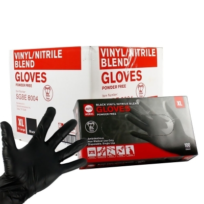 10 Pack Extra-Large Vinyl And Nitrile Gloves 1,000 In Case Powder And Latex Free 