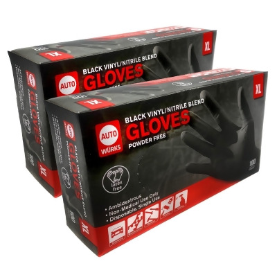 Black Nitrile Disposable Gloves Powder Latex Free Industrial X-Large 200 Count 