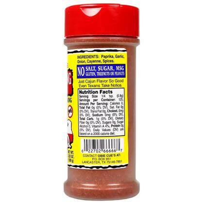 Obie Cue's Salt Free Blackening Spice Cajun Seasoning No Sugar or MSG 3.52 Oz alternate image