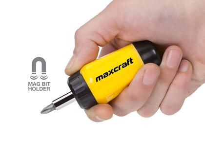 Maxcraft 60599 Gearless Stubby Ratchet Screwdriver 6 in 1 Bits Set Multi Bit alternate image