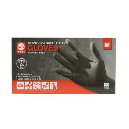 Black Nitrile Vinyl Gloves Disposable Powder Latex Free 3 Pack M L & XL 300 CT alternate image