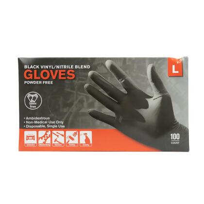 Black Nitrile Vinyl Gloves Disposable Powder Latex Free 3 Pack M L & XL 300 CT alternate image