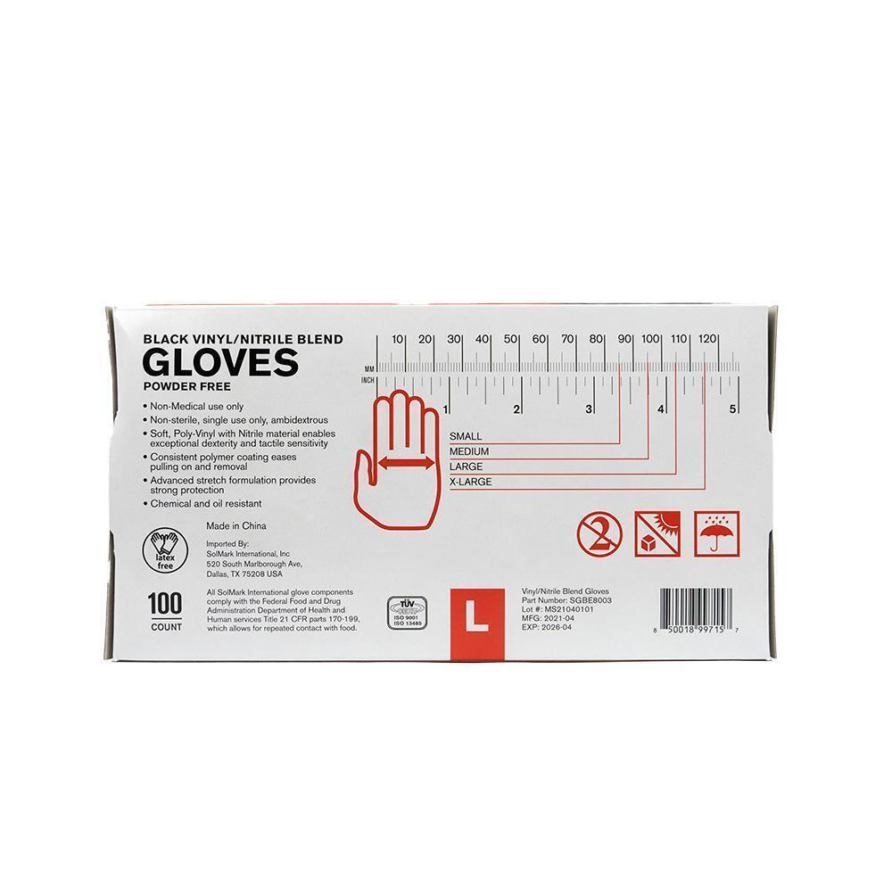 Black Nitrile Disposable Powder & Latex Free Industrial Gloves Large, Box of 100 alternate image