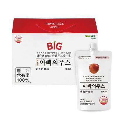 【爸爸的農場】100%蘋果汁/水梨汁180ml/入(韓國進口/非濃縮還原) 