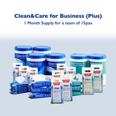 CleanandCare for Business (Plus) - 75% Alcohol Wipes and Antibacterial Wipes 