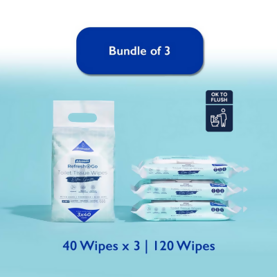 Toilet Tissue Wipes - 40 Wipes (Bundle of 3) 
