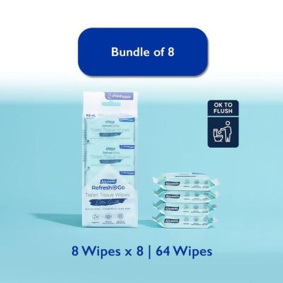 Toilet Tissue Wipes - 8 Wipes (Bundle of 8) 