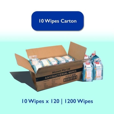 [Carton] 10 Wipes (Bundle of 6) - Antibacterial Classic Wipes - 120 Packs 