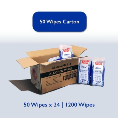 [Carton] 50 wipes (Bundle of 3) - 75% Alcohol Classic Wipes - 24 Packs 
