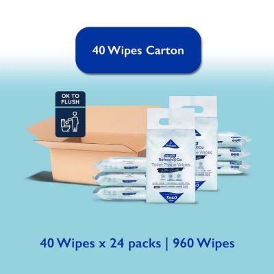 [Carton] Toilet Tissue Wipes - 40 Wipes (Bundle of 3) - 24 Packs 